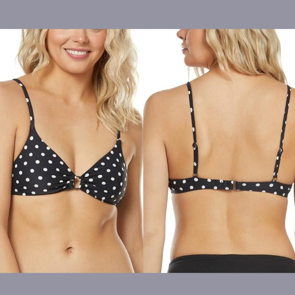 NEW Billabong [ Large ]‎ True That Polka Dot Trilet Bikini Top in Black